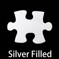Silver Filled Puzzle Piece, 24g Silver Filled Puzzle Piece, 24g