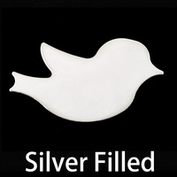 Silver Filled Winged Bird Blank, 24g Silver Filled Winged Bird Blank, 24g