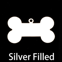 Silver Filled Dog Bone with Top Loop, 24g Silver Filled Dog Bone with Top Loop, 24g