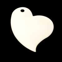 Sterling Stylized Heart with Hole, 24g Sterling Stylized Heart with Hole, 24g