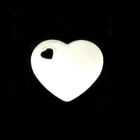 Sterling Silver Medium Heart with Heart Shaped Hole, 24g Sterling Silver Medium Heart with Heart Shaped Hole, 24g