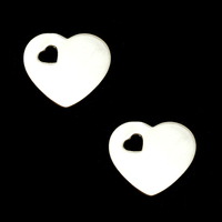 Sterling Silver Small Heart w/ Heart Hole, 24g Sterling Silver Small Heart w/ Heart Hole, 24g