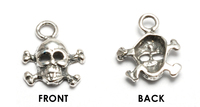 Sterling Silver Small Skull and Crossbones Charm Sterling Silver Small Skull and Crossbones Charm