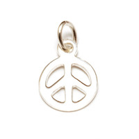 Sterling Silver Tiny Peace Charm with Jump Ring Sterling Silver Tiny Peace Charm with Jump Ring