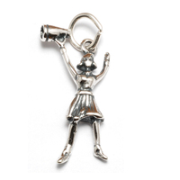 Sterling Silver Cheerleader Charm Sterling Silver Cheerleader Charm