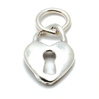 Sterling Silver Heart with Keyhole Charm Sterling Silver Heart with Keyhole Charm