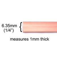 Copper Flat Wire 17g, 1/4" wide (sold by ft) Copper Flat Wire 17g, 1/4" wide (sold by ft)