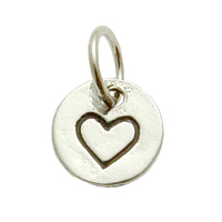 Sterling Silver Small Heart in Circle Charm Sterling Silver Small Heart in Circle Charm