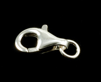 Sterling Silver 8mm Lobster Clasp with Open Jump Ring Sterling Silver 8mm Lobster Clasp with Open Jump Ring