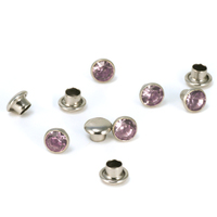Crystal 5/32" Snap Rivets, Light Pink 5mm, 5 pk Crystal 5/32" Snap Rivets, Light Pink 5mm, 5 pk