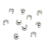 3.5mm Sterling Silver Crimp Covers, Pack of 10 3.5mm Sterling Silver Crimp Covers, Pack of 10
