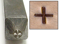 Plus Symbol Design Stamp - 3/32nd" (2.4mm) Plus Symbol Design Stamp - 3/32nd" (2.4mm)