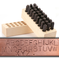 USA Made Block Uppercase Letter Stamp Set 1/4" (6.4mm) USA Made Block Uppercase Letter Stamp Set 1/4" (6.4mm)