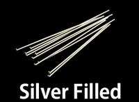 Silver Filled Head Pins 1 1/2" (38mm) 24 gauge pack of 10 Silver Filled Head Pins 1 1/2" (38mm) 24 gauge pack of 10