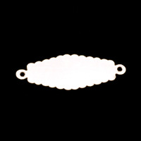 Sterling Silver Scalloped Oval Connector, 24g Sterling Silver Scalloped Oval Connector, 24g