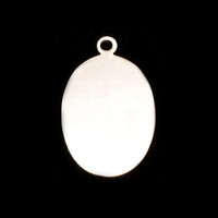 Sterling Silver Oval w/Top Loop (25mm x 18mm), 24g Sterling Silver Oval w/Top Loop (25mm x 18mm), 24g