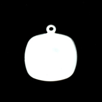 Sterling Silver Rounded Square w/Top Loop (18mm), 24g Sterling Silver Rounded Square w/Top Loop (18mm), 24g