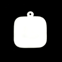 Sterling Silver Rounded Square w/Top Loop (22mm) 24g Sterling Silver Rounded Square w/Top Loop (22mm) 24g