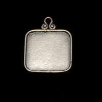Sterling Silver Rounded Square Pendant w/Raised Edge (OXIDIZED) Sterling Silver Rounded Square Pendant w/Raised Edge (OXIDIZED)