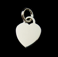 Sterling Silver Thick Heart Pendant, 16g Sterling Silver Thick Heart Pendant, 16g