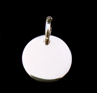 Sterling Silver Thick Small Circle Pendant, 16g Sterling Silver Thick Small Circle Pendant, 16g