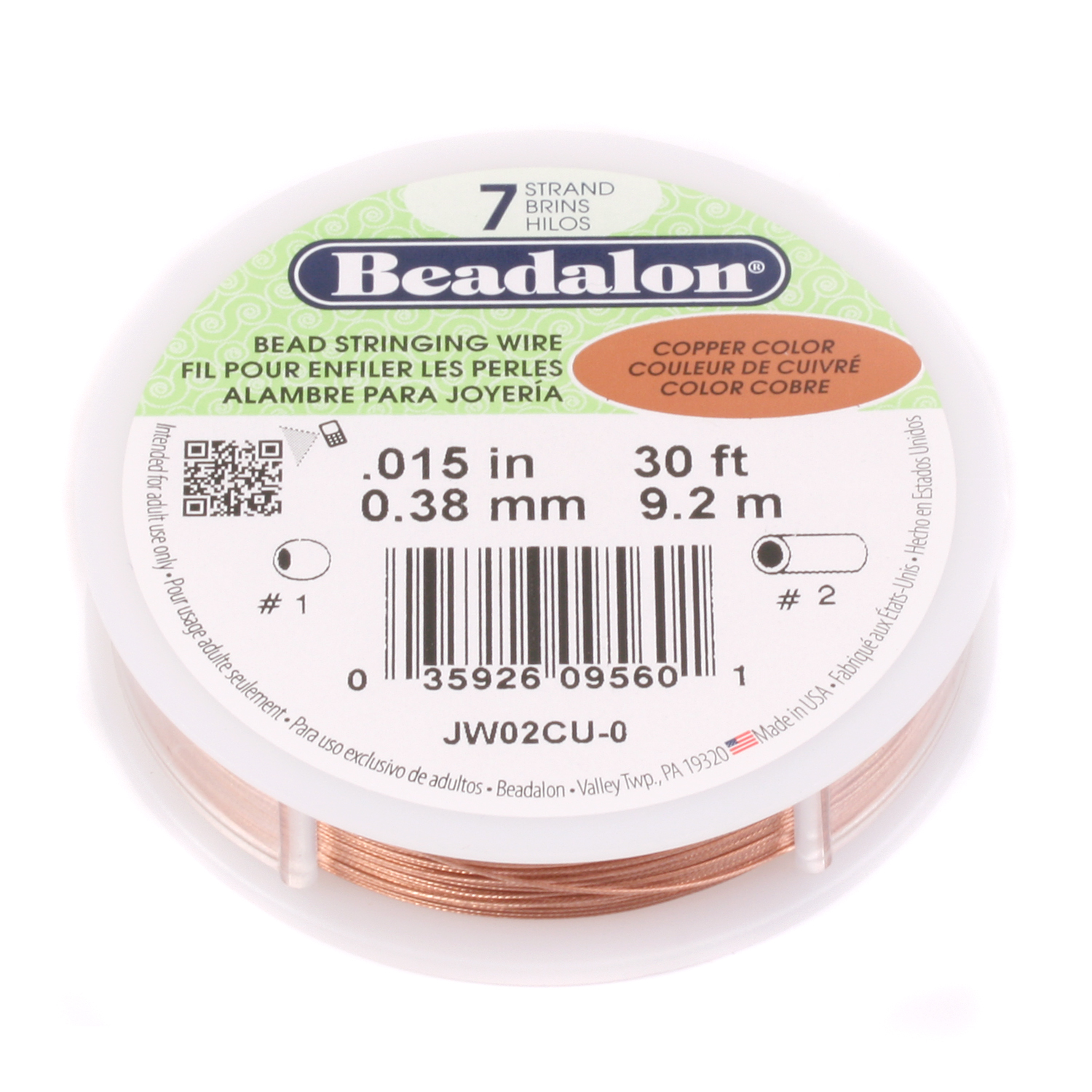 .015 7-Strand Copper Metallic Beadalon Stringing Wire .015 7-Strand Copper Metallic Beadalon Stringing Wire