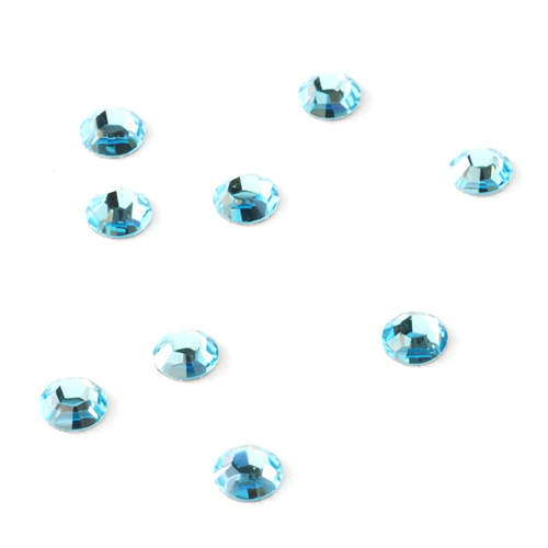 2.6mm Swarovski Flat Back Crystals, Aquamarine (10pk) 2.6mm Swarovski Flat Back Crystals, Aquamarine (10pk)