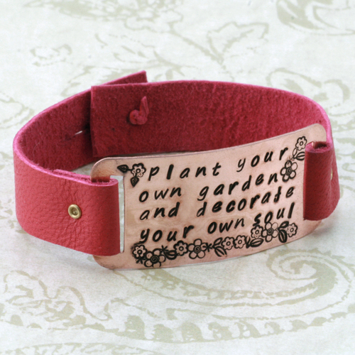 Beaducation_pink_leather_garden_bracelet