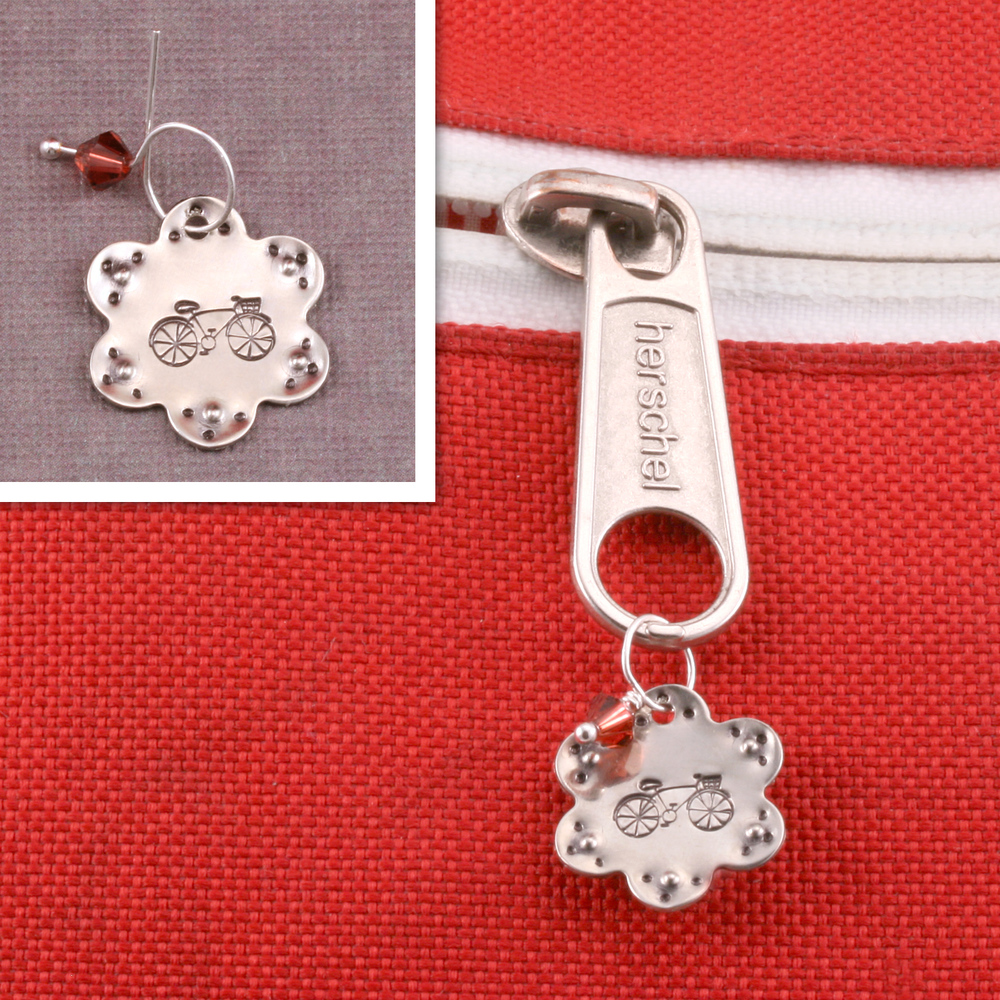 Stamped Zipper Charms
