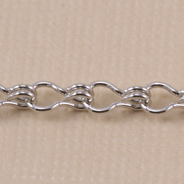 Chain & Clasps Rhodium Finish, Ladder Chain, 5mm x 2mm, by the Inch