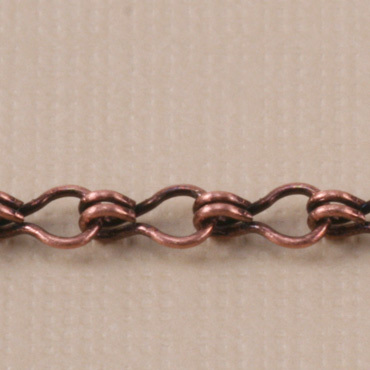 Chain & Clasps Antique Copper Finish, Ladder Chain, 5mm x 2mm, by the Inch