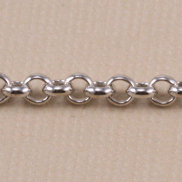 Chain & Clasps Rhodium Finish, Rolo Chain, 2mm, by the Inch
