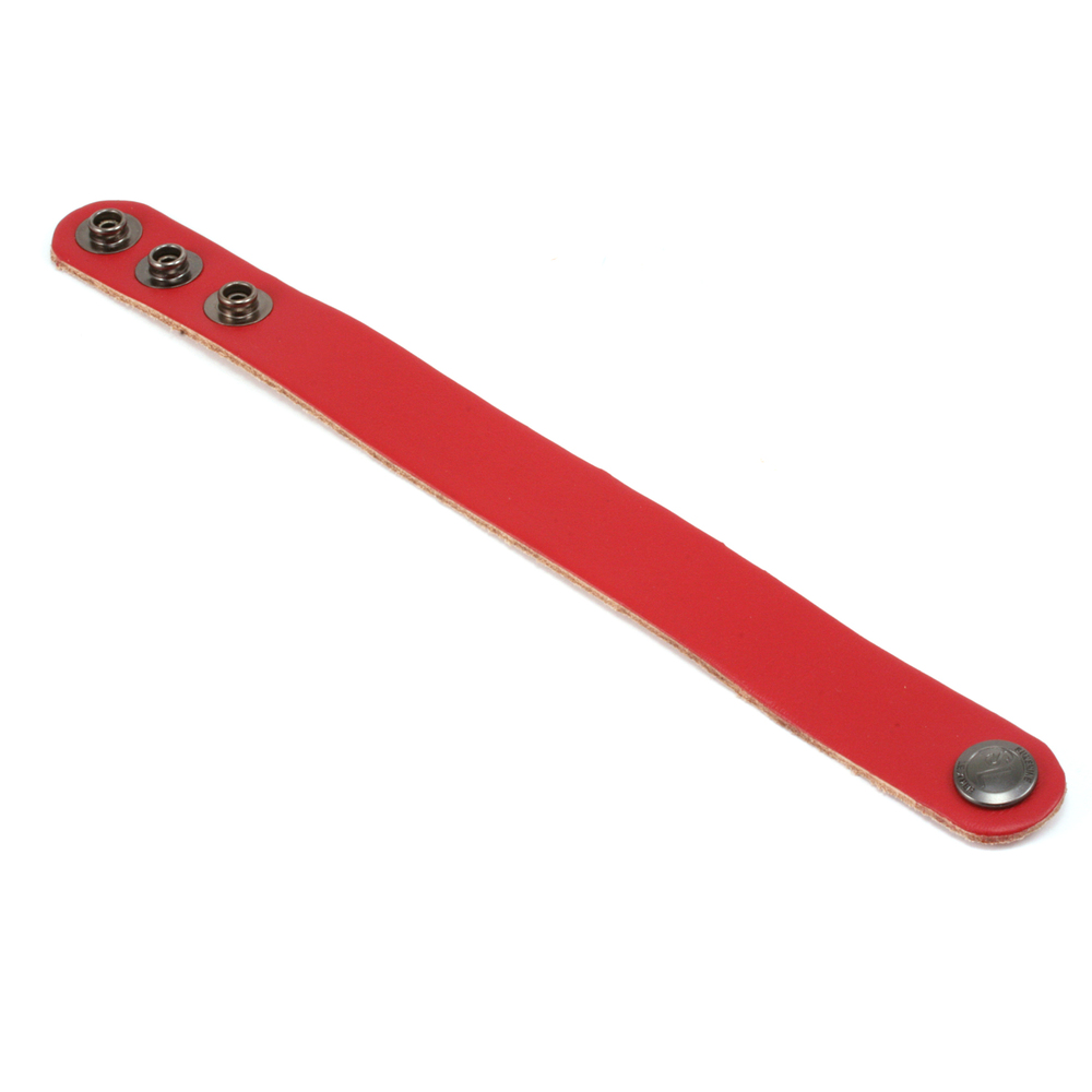 Leather & Faux Leather Leather Adjustable Bracelet 7/8" Red