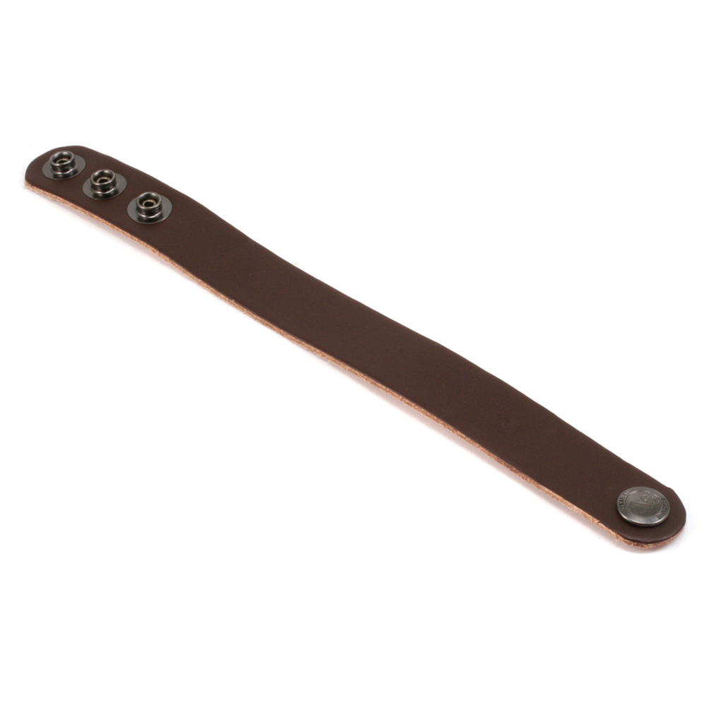 Leather & Faux Leather Leather Adjustable Bracelet 7/8" Brown