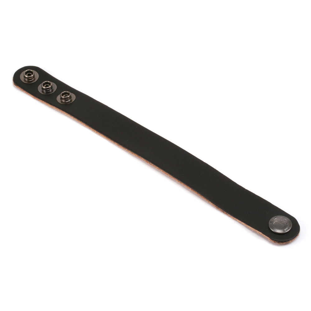 Leather Leather Adjustable Bracelet 7/8" Black