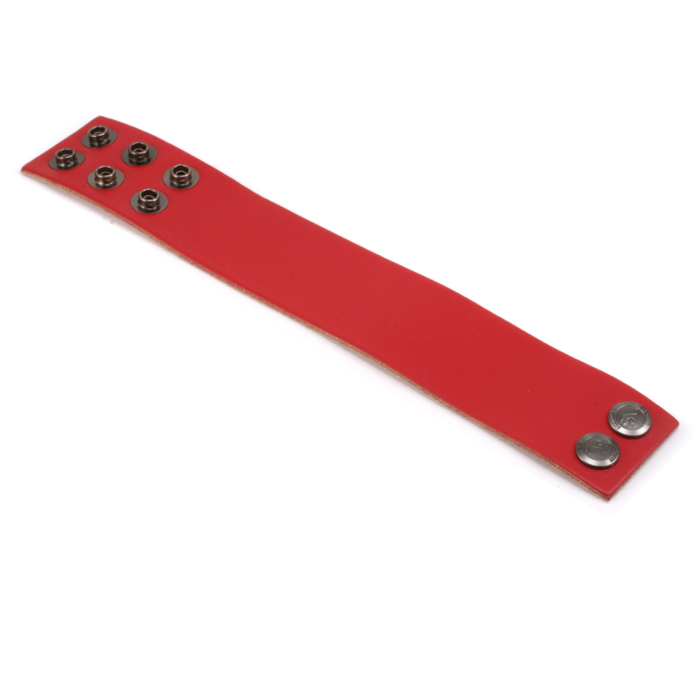 Leather & Faux Leather Leather Adjustable Bracelet 1 1/2" Red