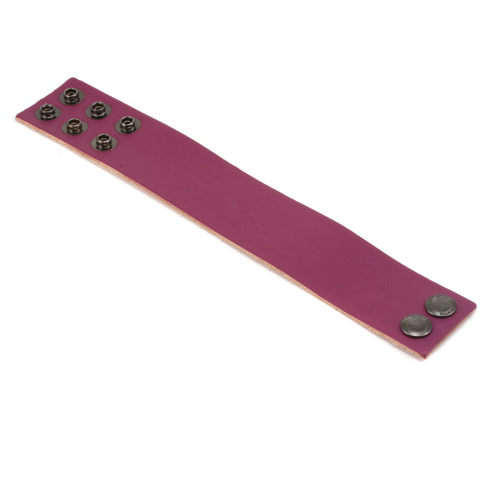 Leather & Faux Leather Leather Adjustable Bracelet 1 1/2" Purple
