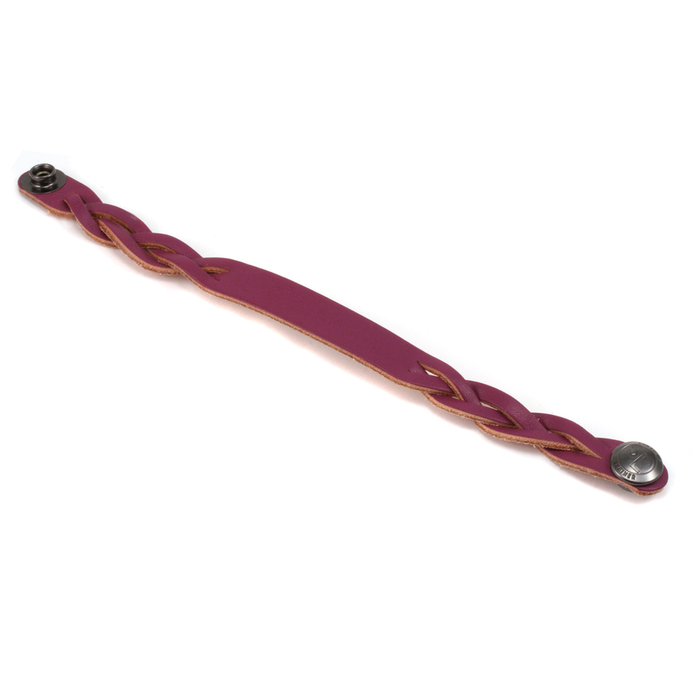 Leather & Faux Leather Leather Braided Bracelet 1/2" Small, Purple