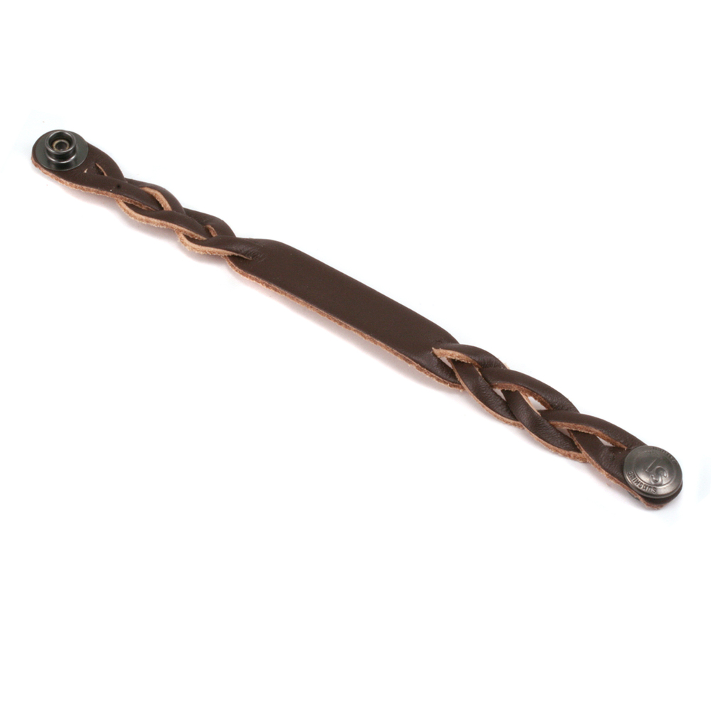 Leather Leather Braided Bracelet 1/2" Small, Brown