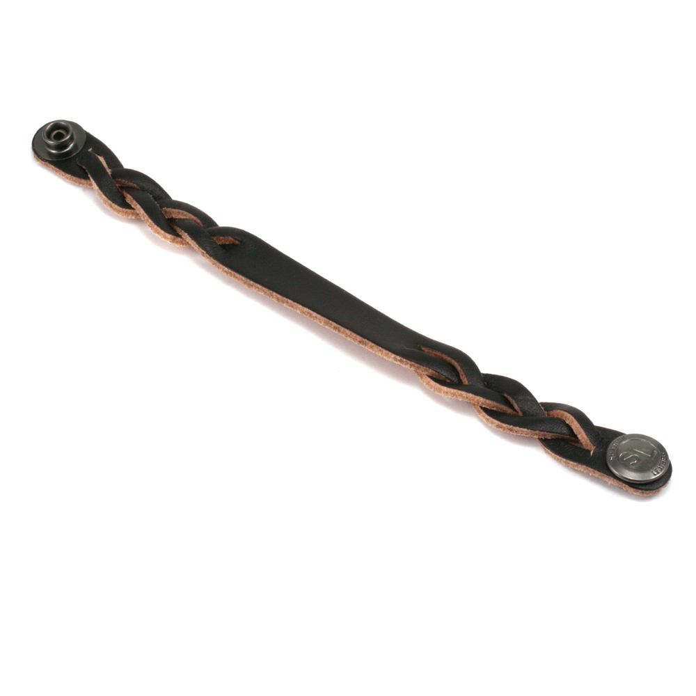 Leather Leather Braided Bracelet 1/2" Black 6 3/4" Long