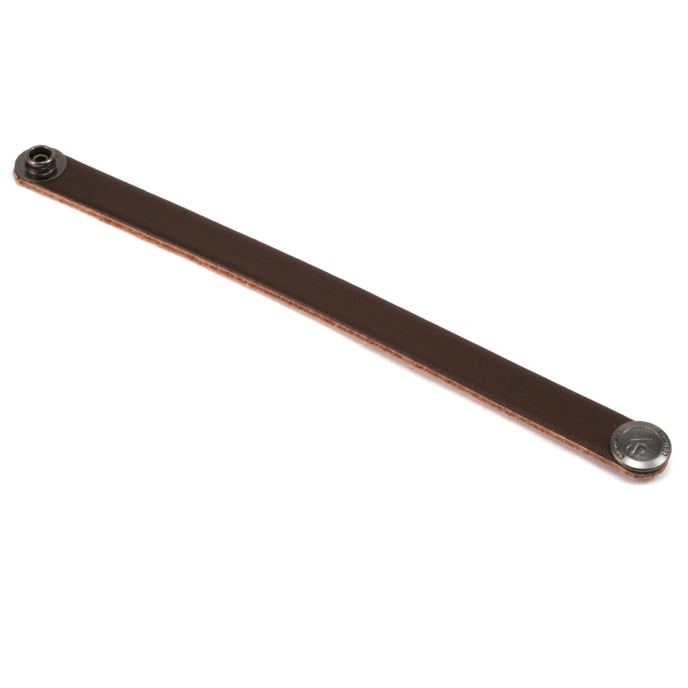 Leather & Faux Leather Leather Bracelet 1/2" Brown 6.5"