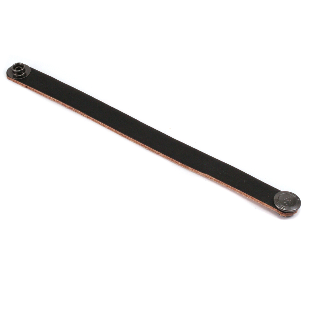 Leather & Faux Leather Leather Bracelet 1/2" Black 6.5"