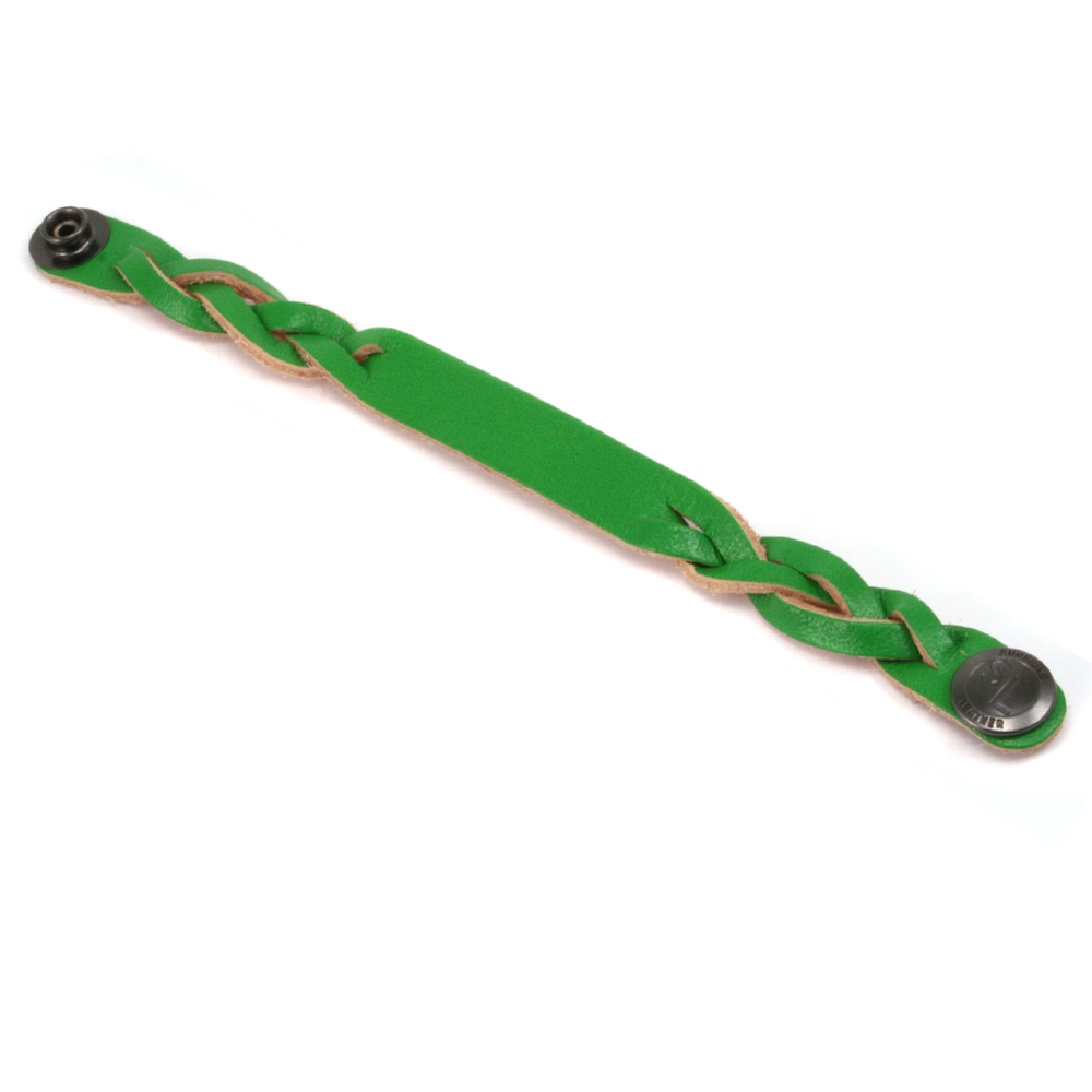 Leather Leather Braided Bracelet 1/2" Kelly Green 6 3/4" Long