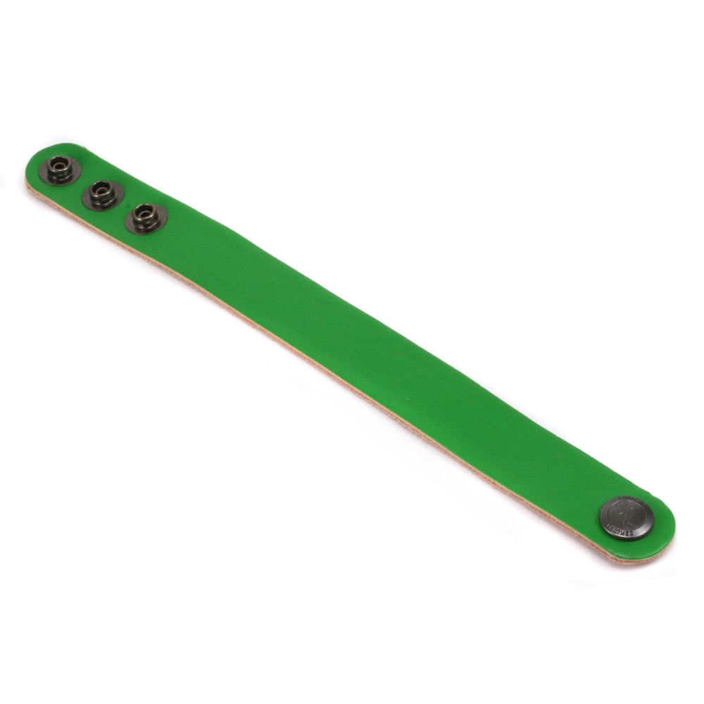 Leather & Faux Leather Leather Adjustable Bracelet 7/8" Green