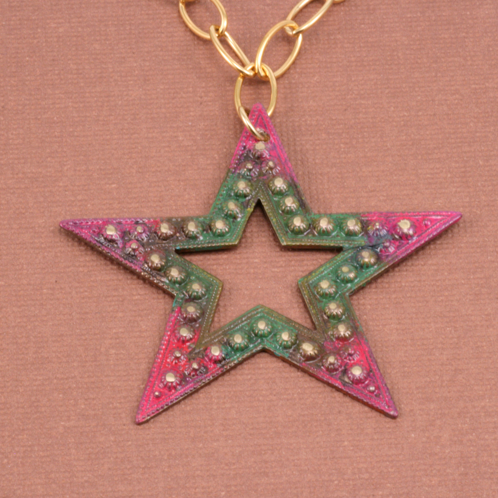Charms & Solderable Accents Antique Brass Beaded Star