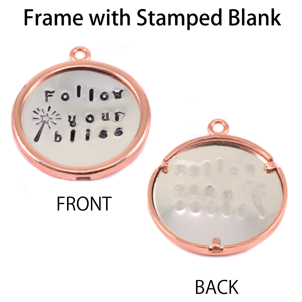 Metal Stamping Blanks Brass Smooth Circle Frame, for 16mm (.63") Circles