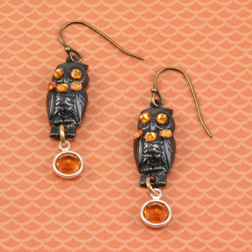 Charms & Solderable Accents Arte Metal Perching Owl Pendant