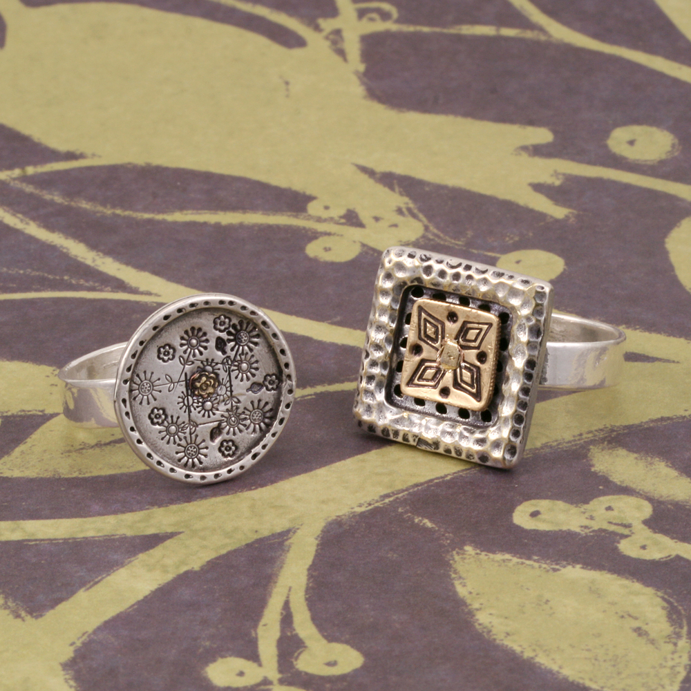 Silver Plated Rivetable Ring, SIZE 5