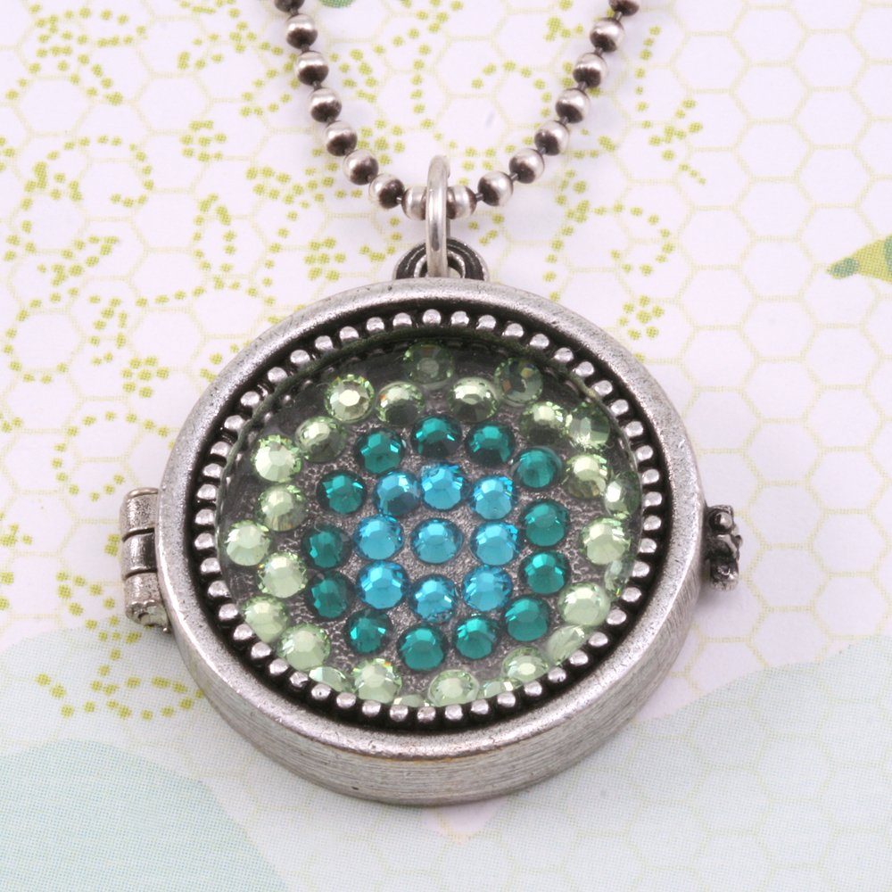 Metal Stamping Blanks Antique Plated Copper Round Beaded Locket