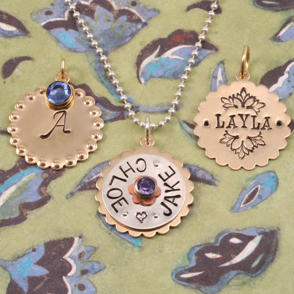 Metal Stamping Blanks Gold Filled Scalloped Pendant w/Top Loop 7/8" (23mm), 24g